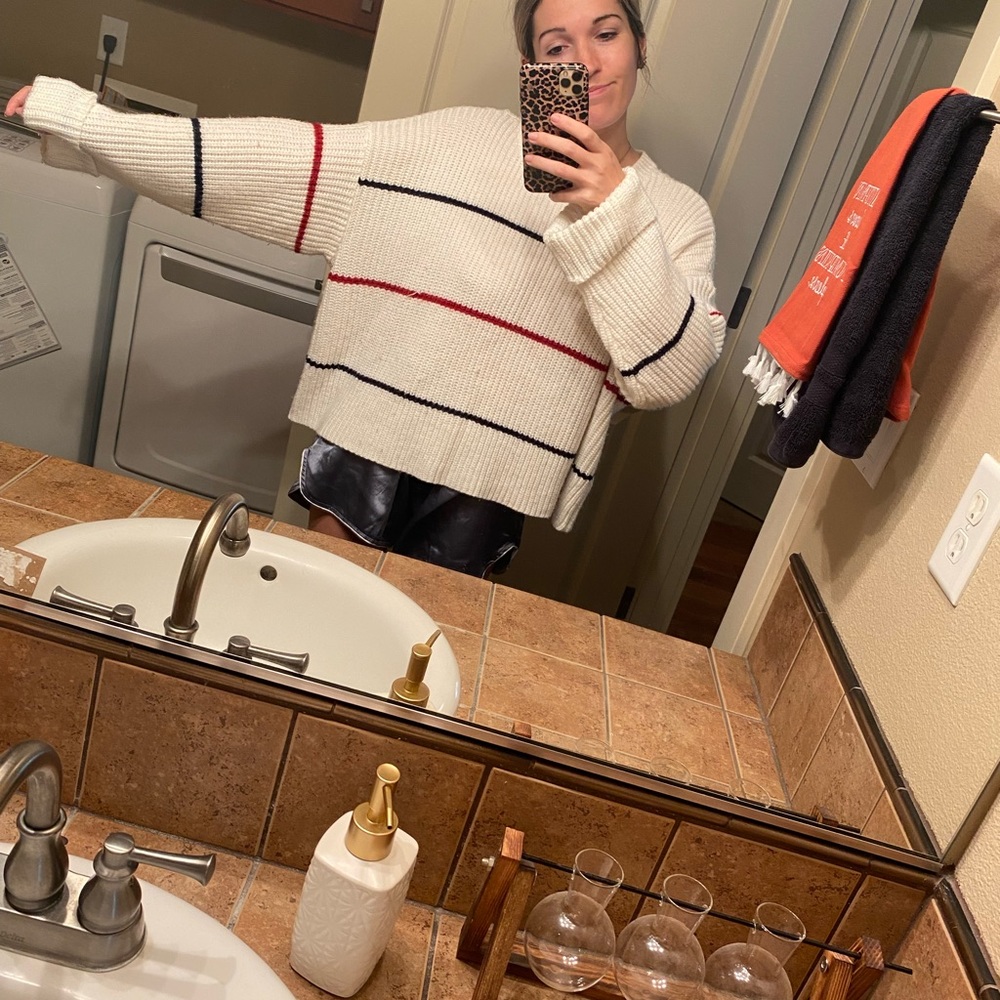Tobi White Sweater with stripes
